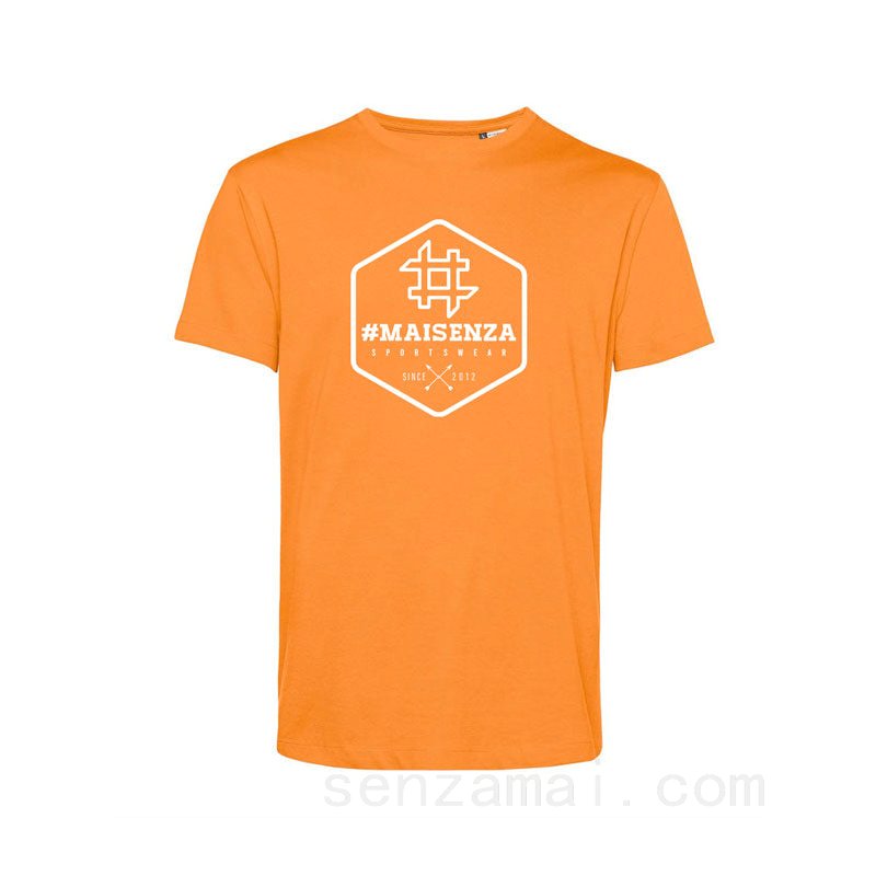 (image for) mai senza T-shirt organica Box Logo Orange - Uomo F08161031-0693